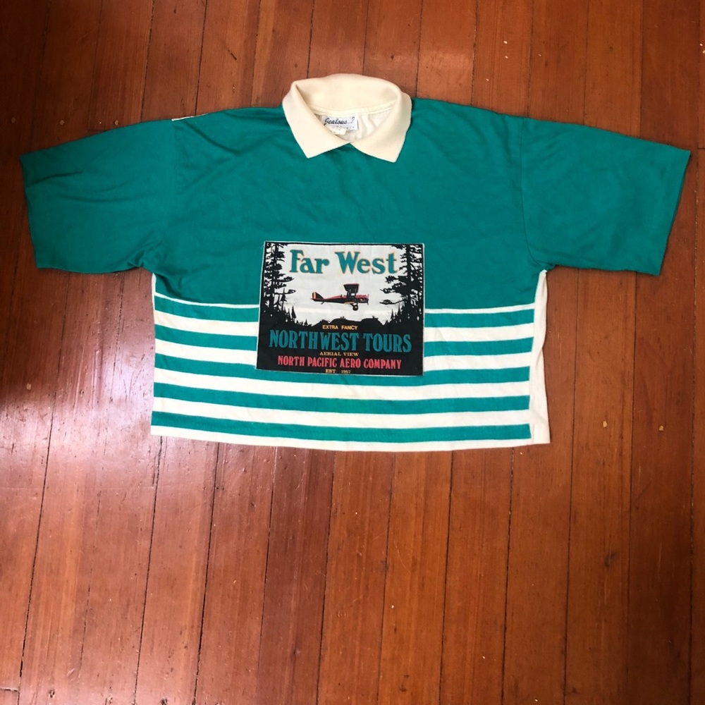 Sold!!!  Vintage Rare Graphic Crop Top Polo